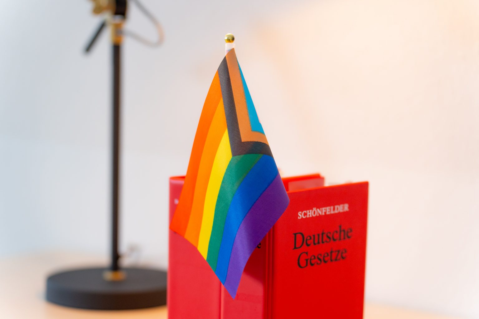 Steuerberatung Gesetzbuch und Regenbogenflagge